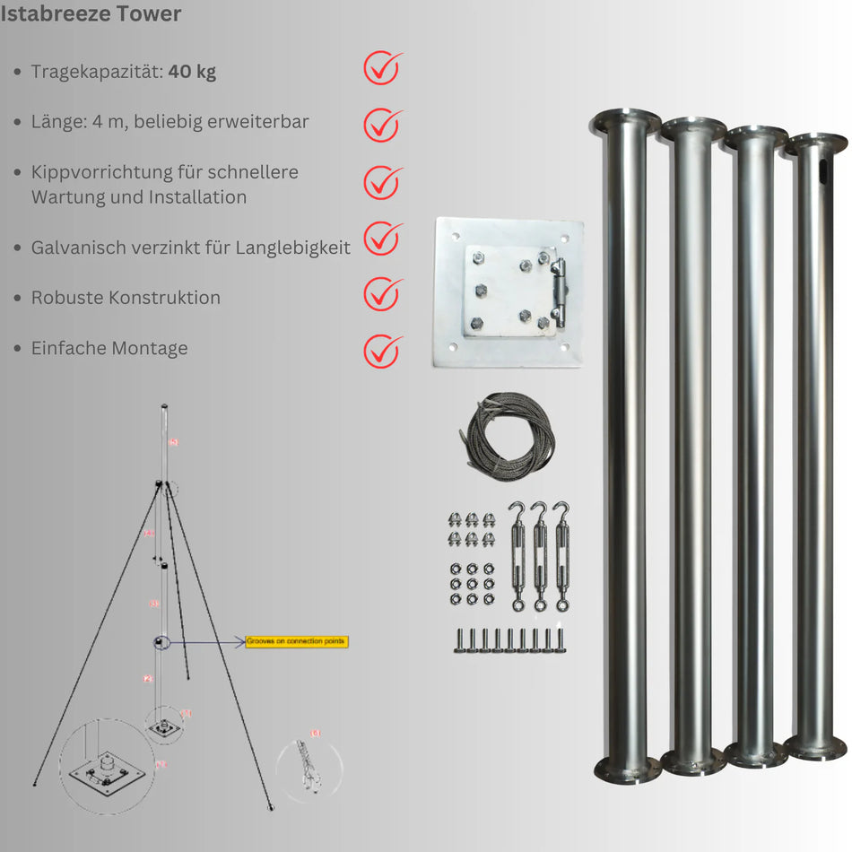 Mast Tower & Accessories – Up to 40 kg Load Capacity