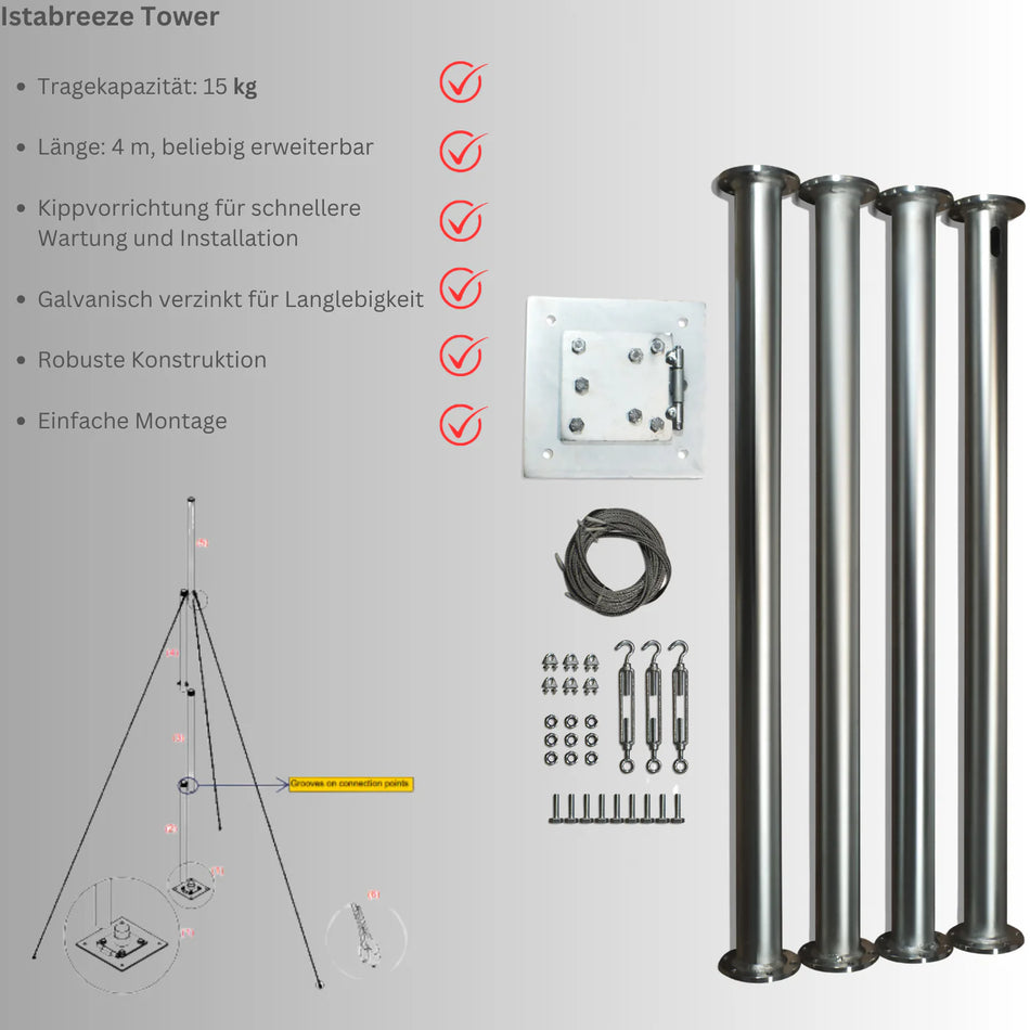 IstaBreeze® Mast Tower & Accessories – Up to 15 kg Load Capacity